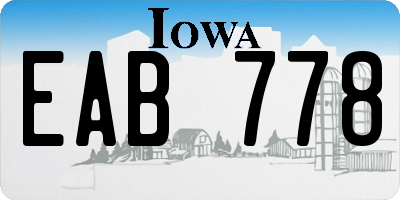 IA license plate EAB778