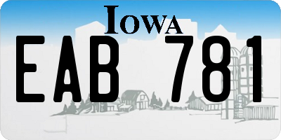 IA license plate EAB781