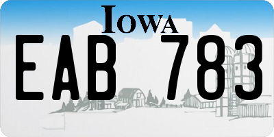 IA license plate EAB783