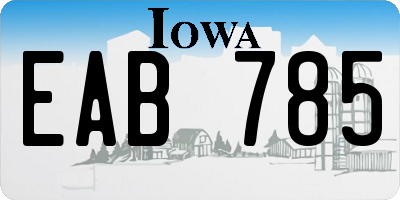 IA license plate EAB785