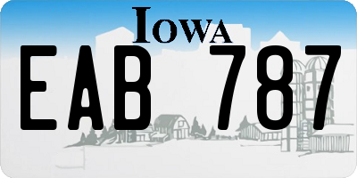 IA license plate EAB787