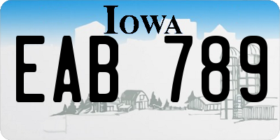 IA license plate EAB789