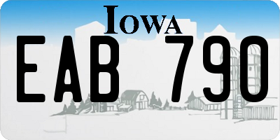 IA license plate EAB790