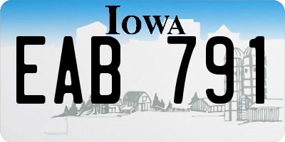 IA license plate EAB791