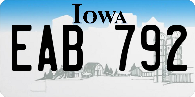 IA license plate EAB792