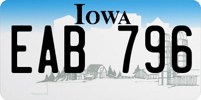 IA license plate EAB796