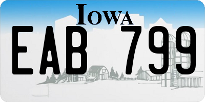 IA license plate EAB799