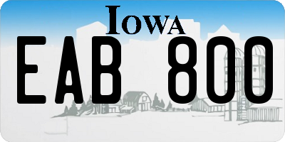 IA license plate EAB800