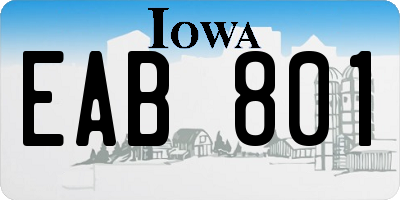 IA license plate EAB801