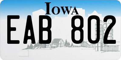 IA license plate EAB802