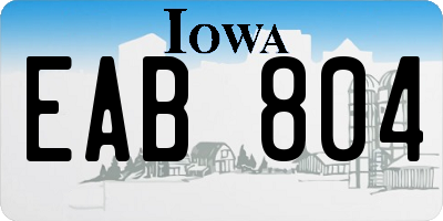 IA license plate EAB804