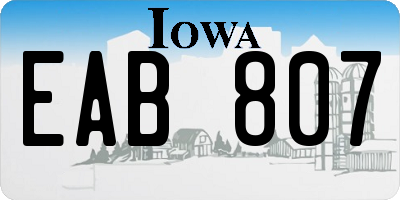 IA license plate EAB807