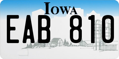 IA license plate EAB810