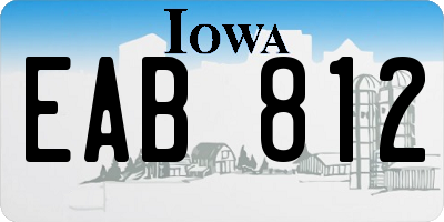 IA license plate EAB812