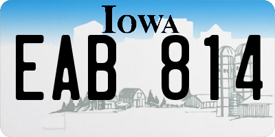 IA license plate EAB814