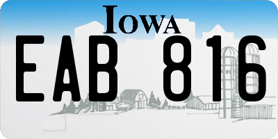 IA license plate EAB816