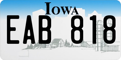 IA license plate EAB818