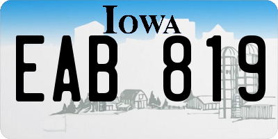 IA license plate EAB819