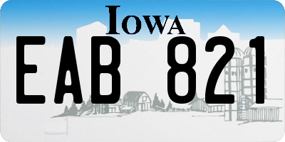 IA license plate EAB821