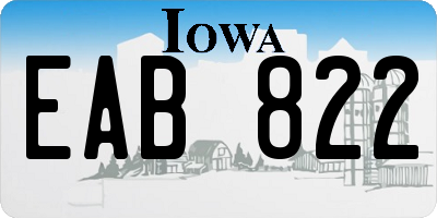 IA license plate EAB822