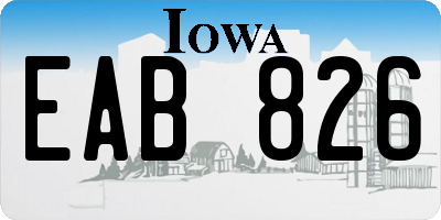 IA license plate EAB826