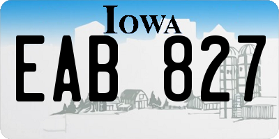 IA license plate EAB827