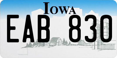 IA license plate EAB830