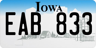 IA license plate EAB833