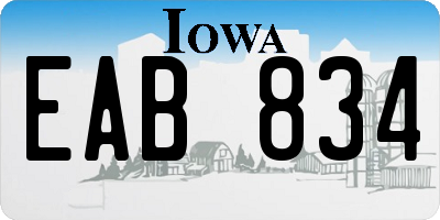 IA license plate EAB834