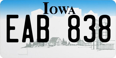 IA license plate EAB838