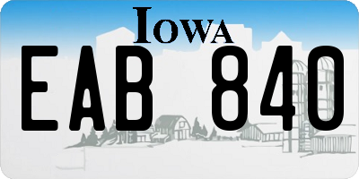 IA license plate EAB840