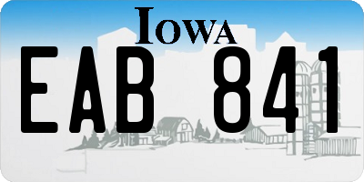 IA license plate EAB841