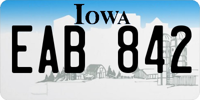 IA license plate EAB842