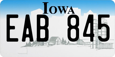 IA license plate EAB845