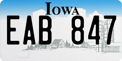 IA license plate EAB847