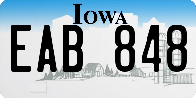 IA license plate EAB848