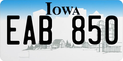 IA license plate EAB850