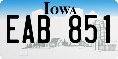 IA license plate EAB851