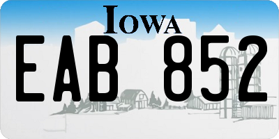 IA license plate EAB852