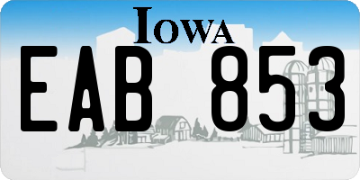 IA license plate EAB853