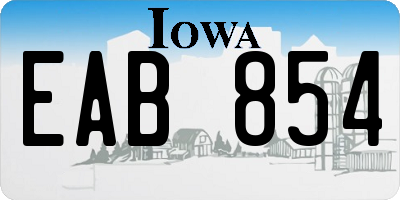 IA license plate EAB854