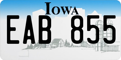 IA license plate EAB855