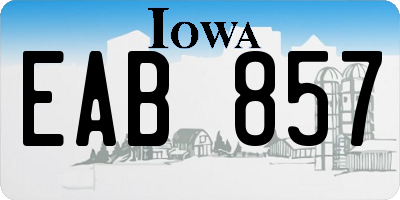 IA license plate EAB857