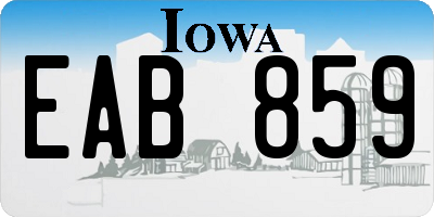 IA license plate EAB859