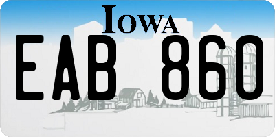 IA license plate EAB860