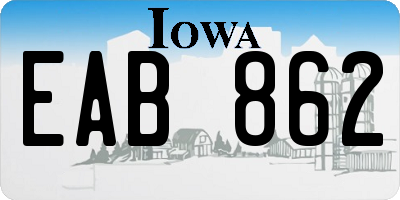 IA license plate EAB862