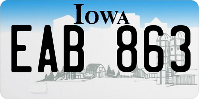 IA license plate EAB863