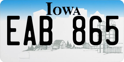 IA license plate EAB865