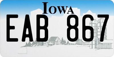 IA license plate EAB867