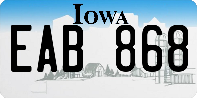 IA license plate EAB868